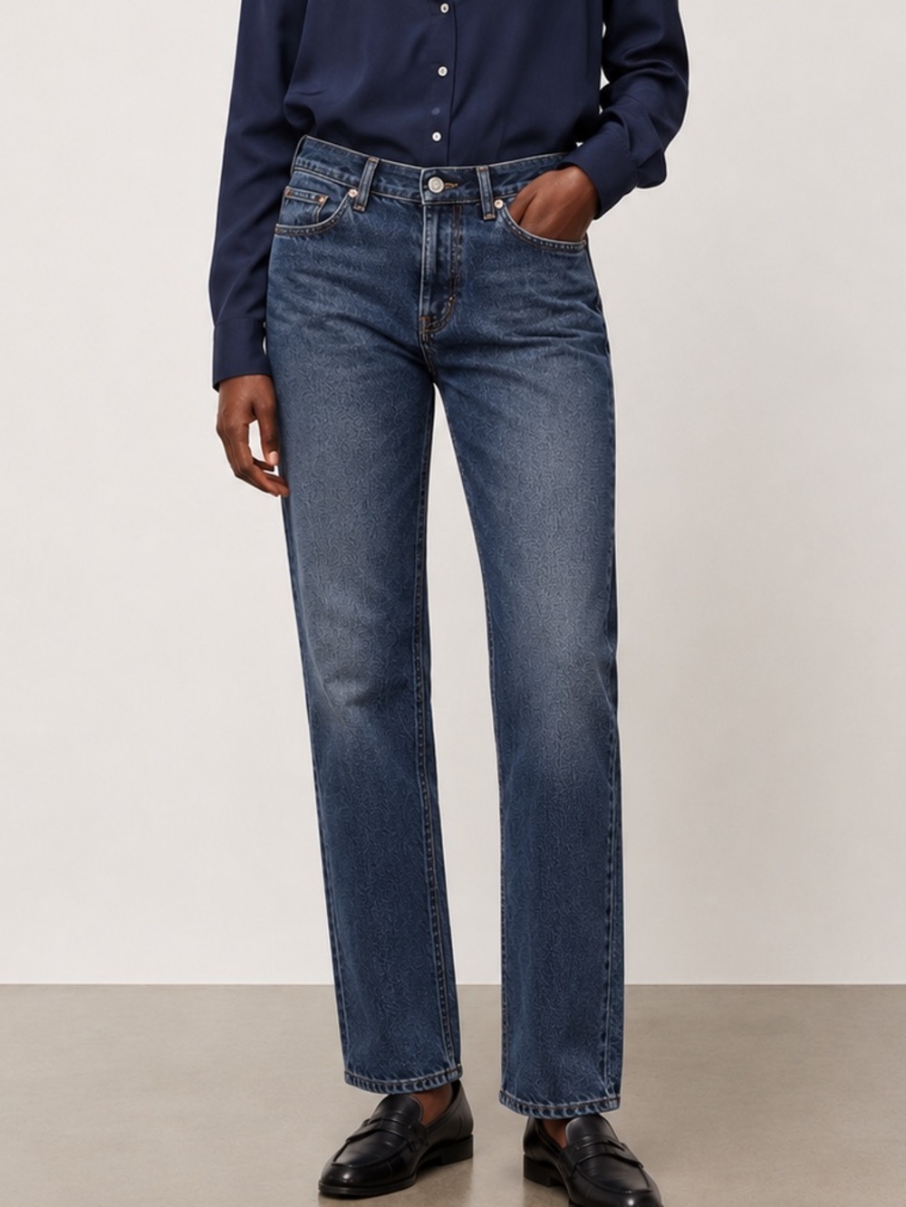 J Crew Straight Leg Medium Wash Mid Rise Button Fly Denim Blue Jeans Size 8P